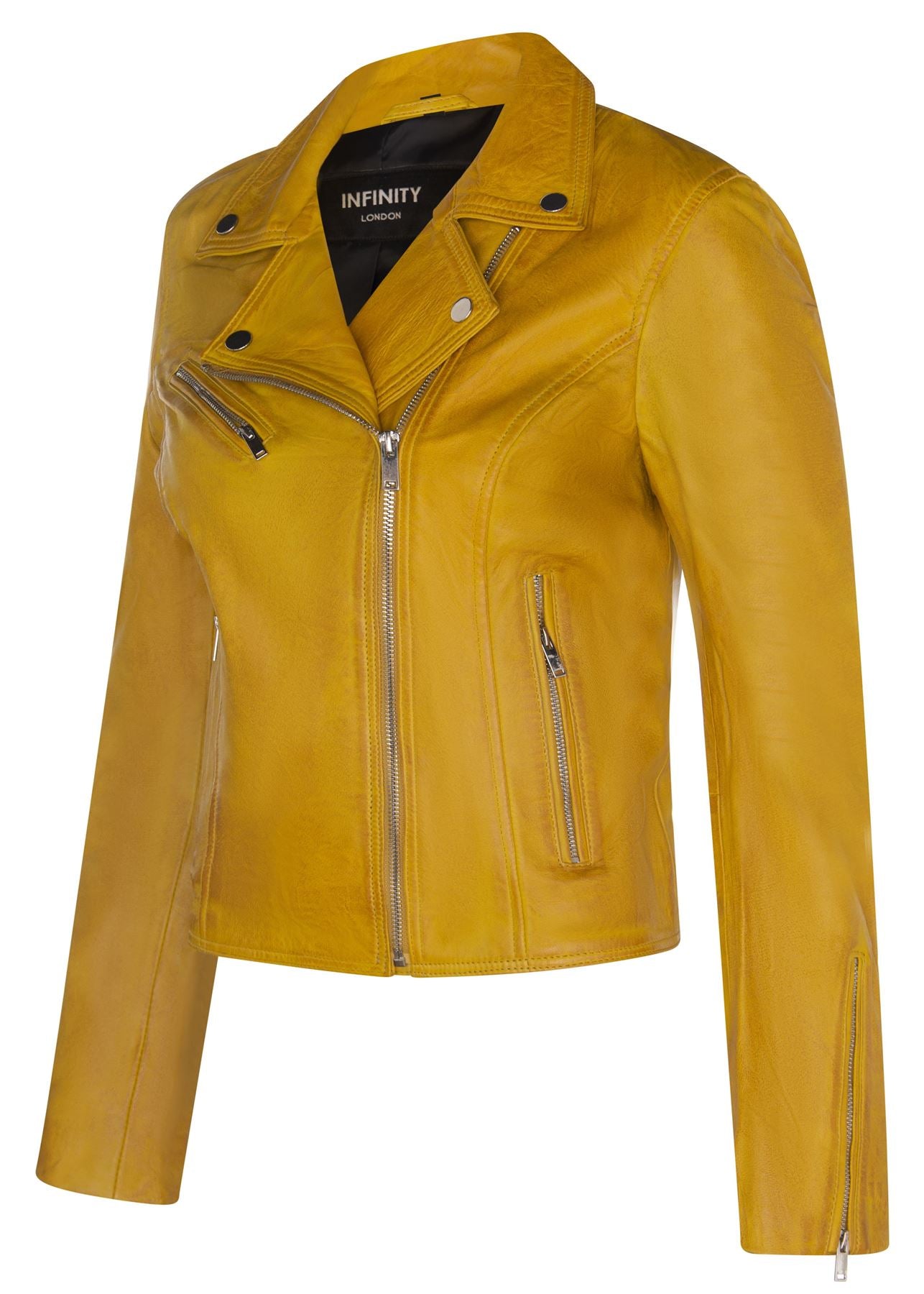 Womens Classic Leather Brando Biker Jacket-Loughton