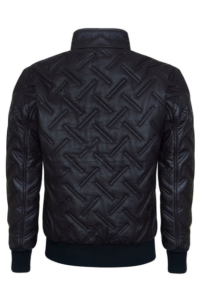 Mens Quilted Leather Bomber Jacket - Taunton