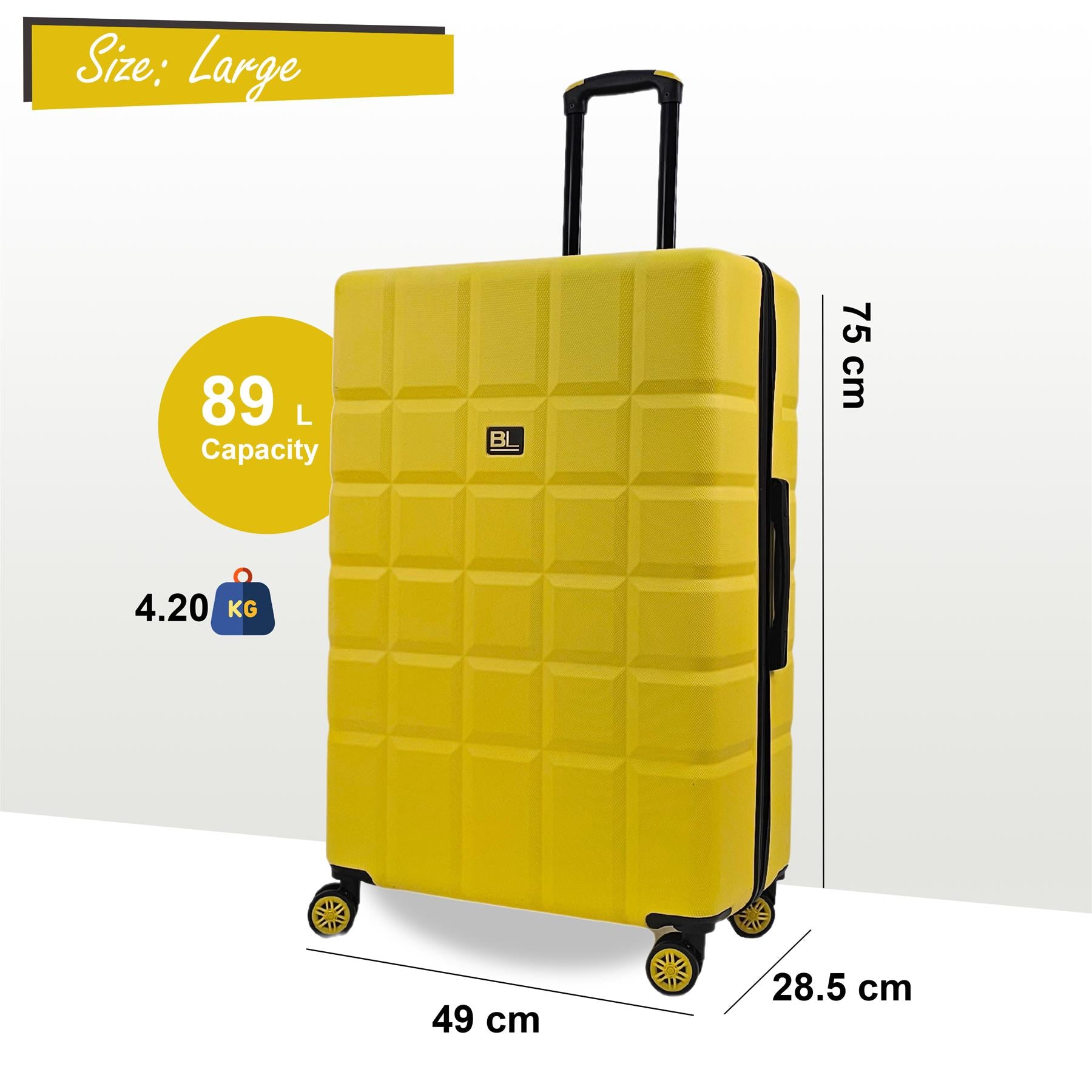 Coker Large Soft Shell Suitcase in Yellow