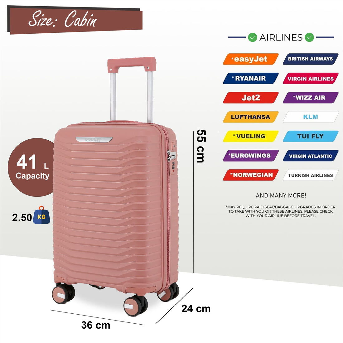 Burnaby Cabin Hard Shell Suitcase in Pink