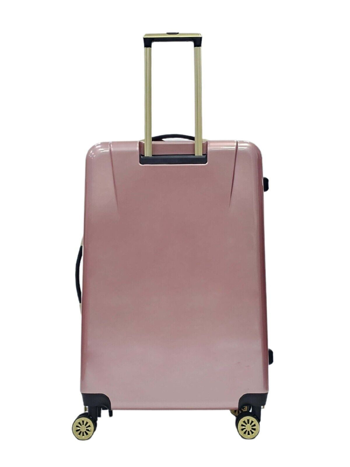 Hard Shell Pink 4 Wheel Suitcase Flower Print Luggage Cabin