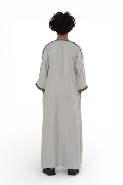 Kids Boys Moroccan Thobe Robe Eid Djellaba Gandoura Jubba- K-HM65