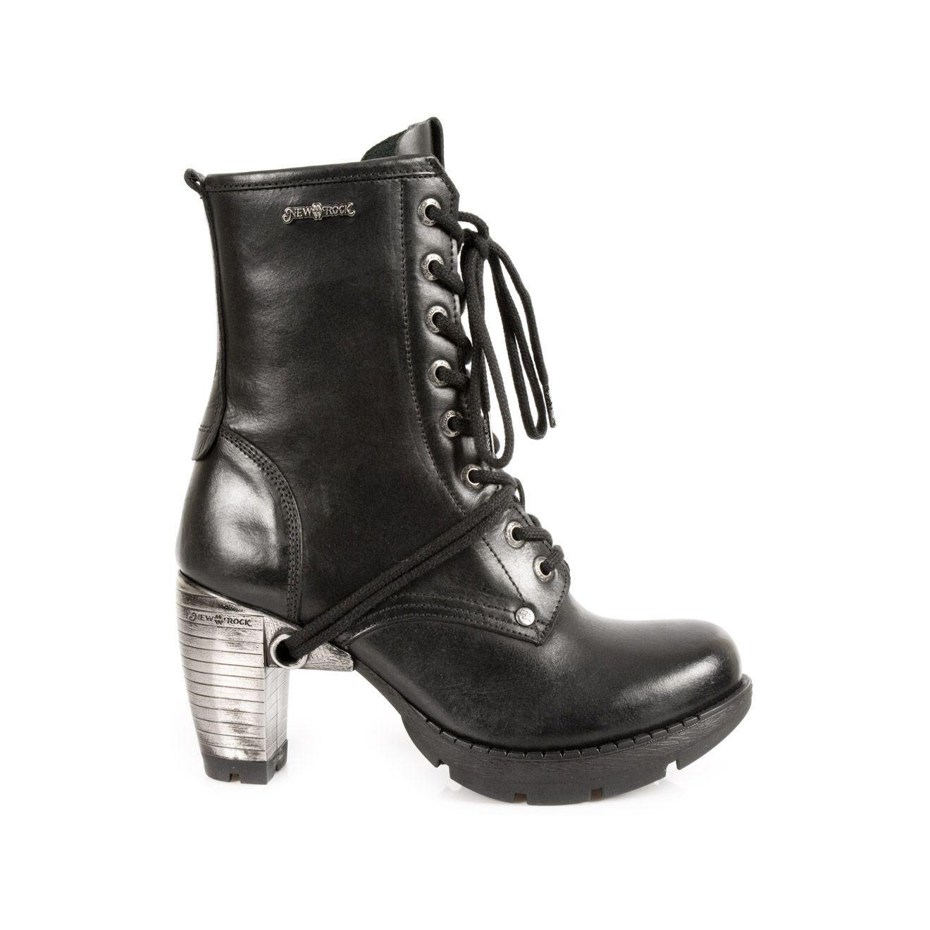 New Rock Ladies Black Leather Gothic Trail Boots- TR001-S1