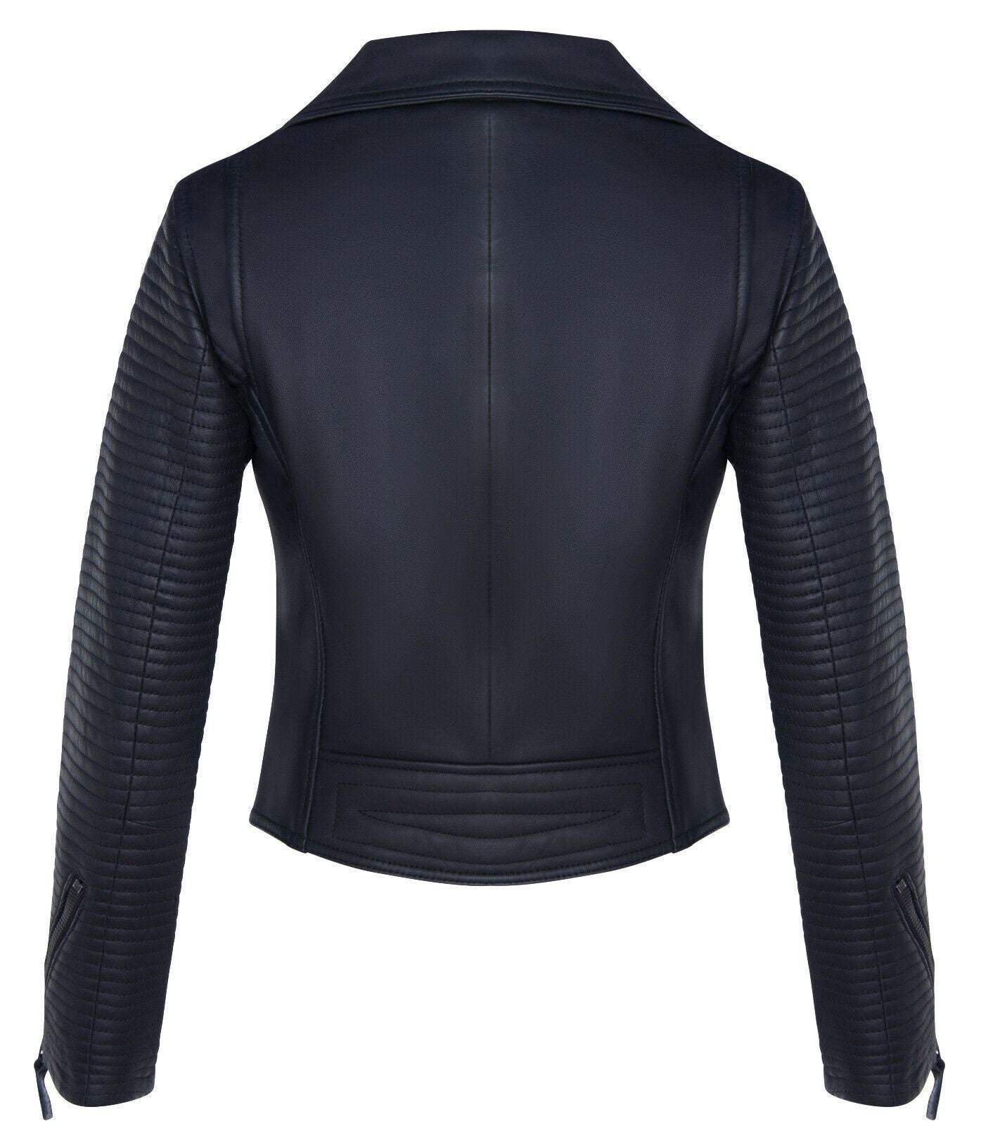 Womens Matt Brando Leather Biker Jacket-Longridge - Upperclass Fashions 