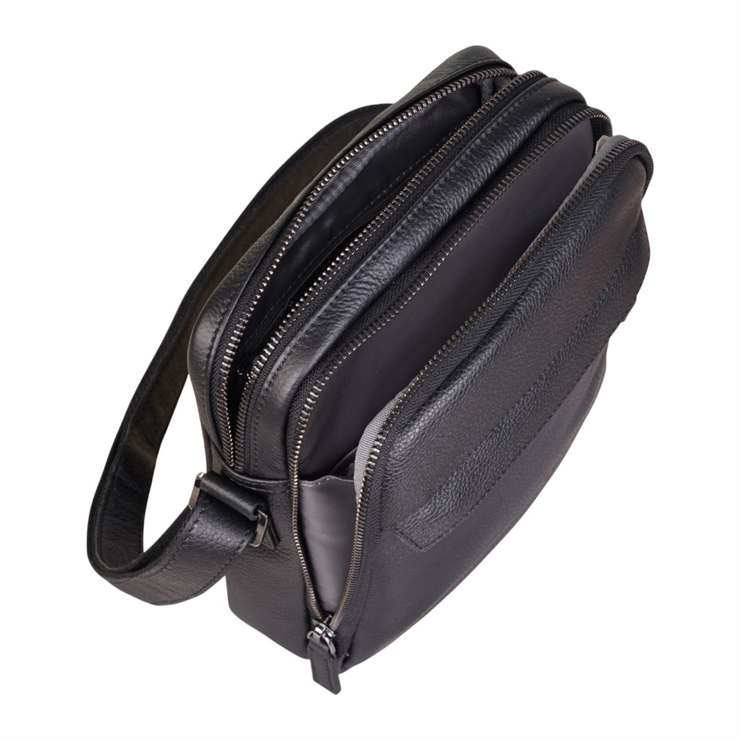 Genuine Leather Black Vintage Messenger Crossbody Travel Bag - Hawthrone