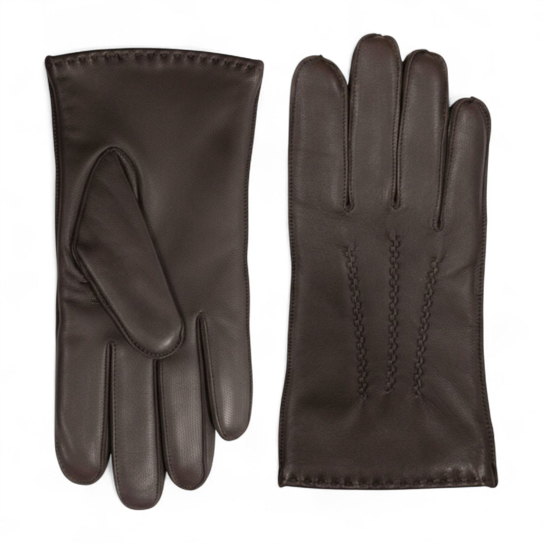 Men’s Italian Leather Warm Wool Lining Winter Stich Design Gloves - M-LGV-205