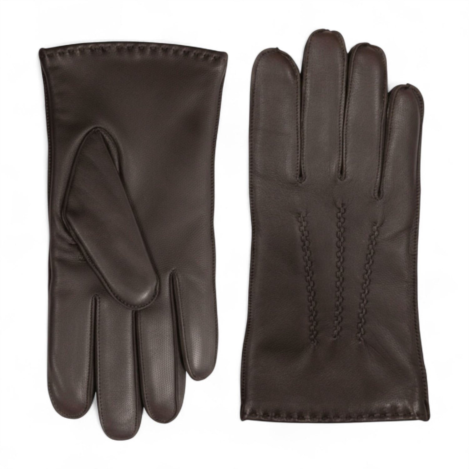 Men’s Italian Leather Warm Wool Lining Winter Stich Design Gloves - M-LGV-205