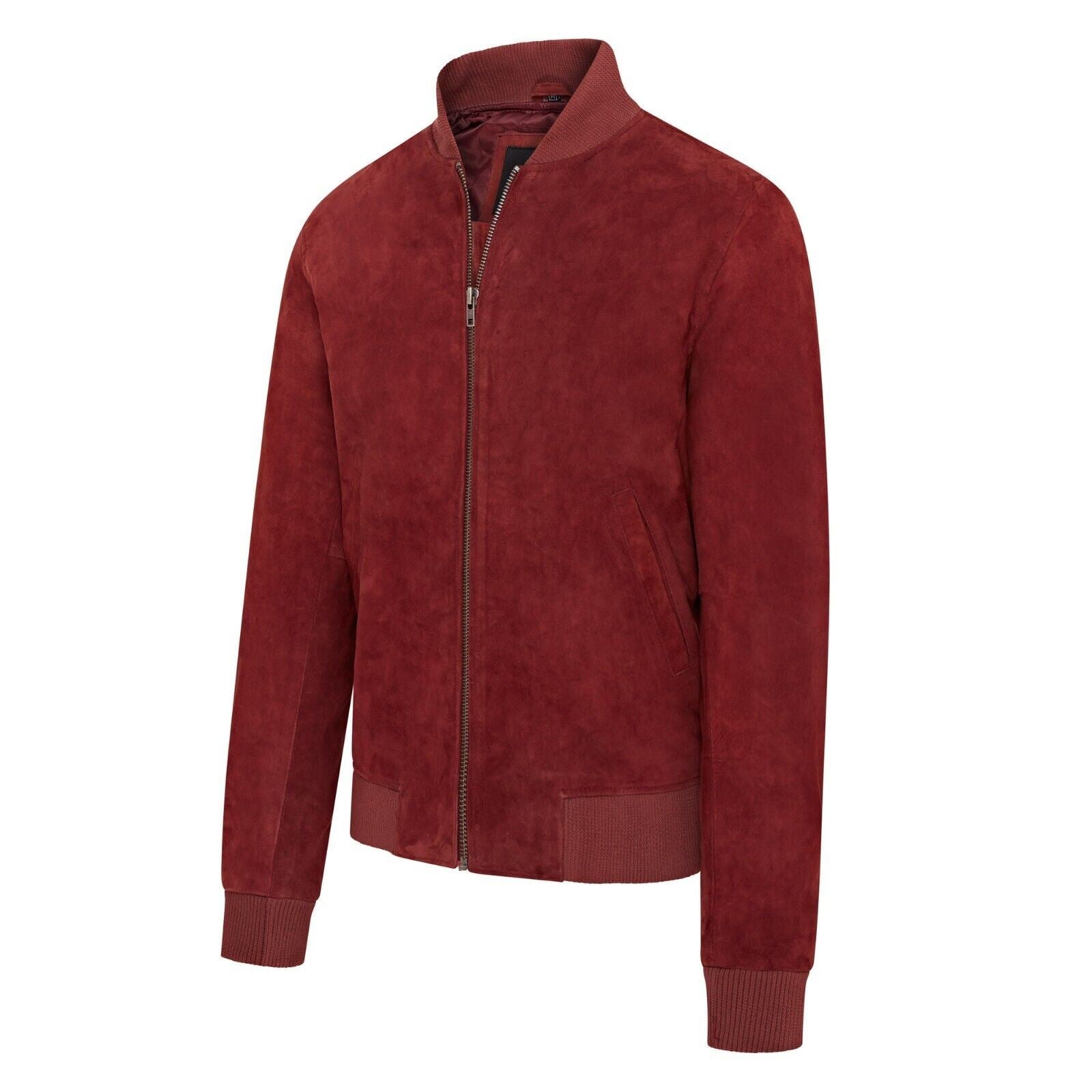 Mens Soft Goat Suede MA-1 Varsity Bomber Jacket  - Uxbridge