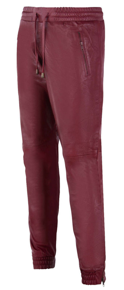 Mens Comfort  Leather Jogging Bottoms-Halifax