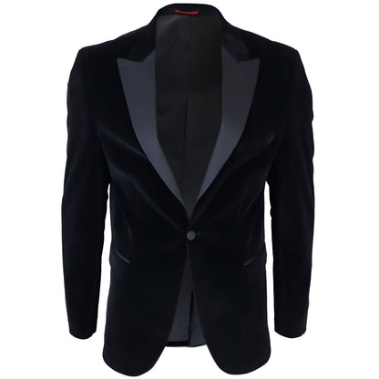 Mens Black Velvet Dinner Tuxedo Suit Jacket Blazer