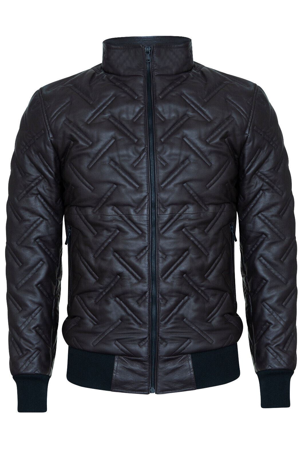 Mens Quilted Leather Bomber Jacket Taunton Upperclass Fashions