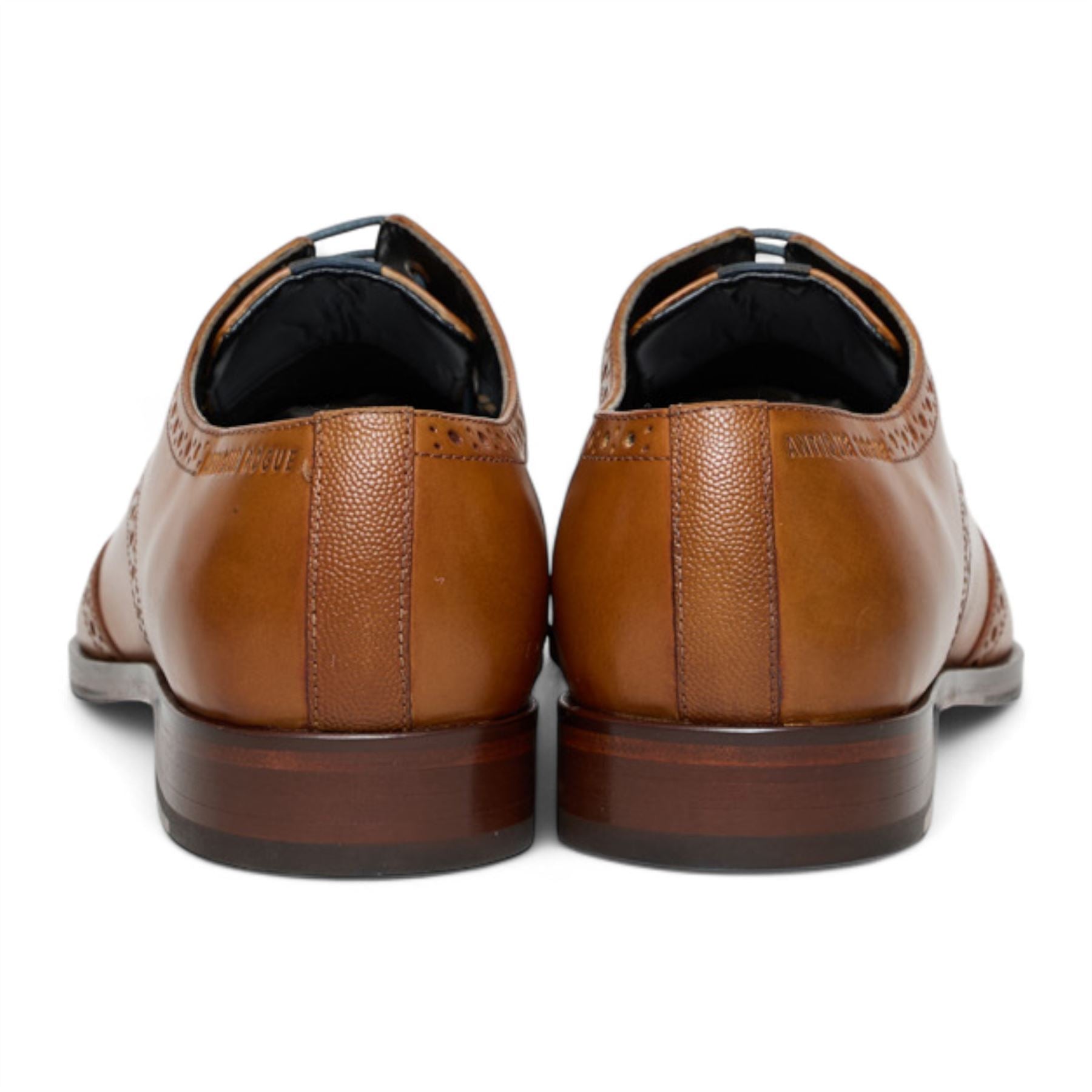 Antique Rogue Men’s Tan Brown Leather Oxford Derby Brogue - Luca