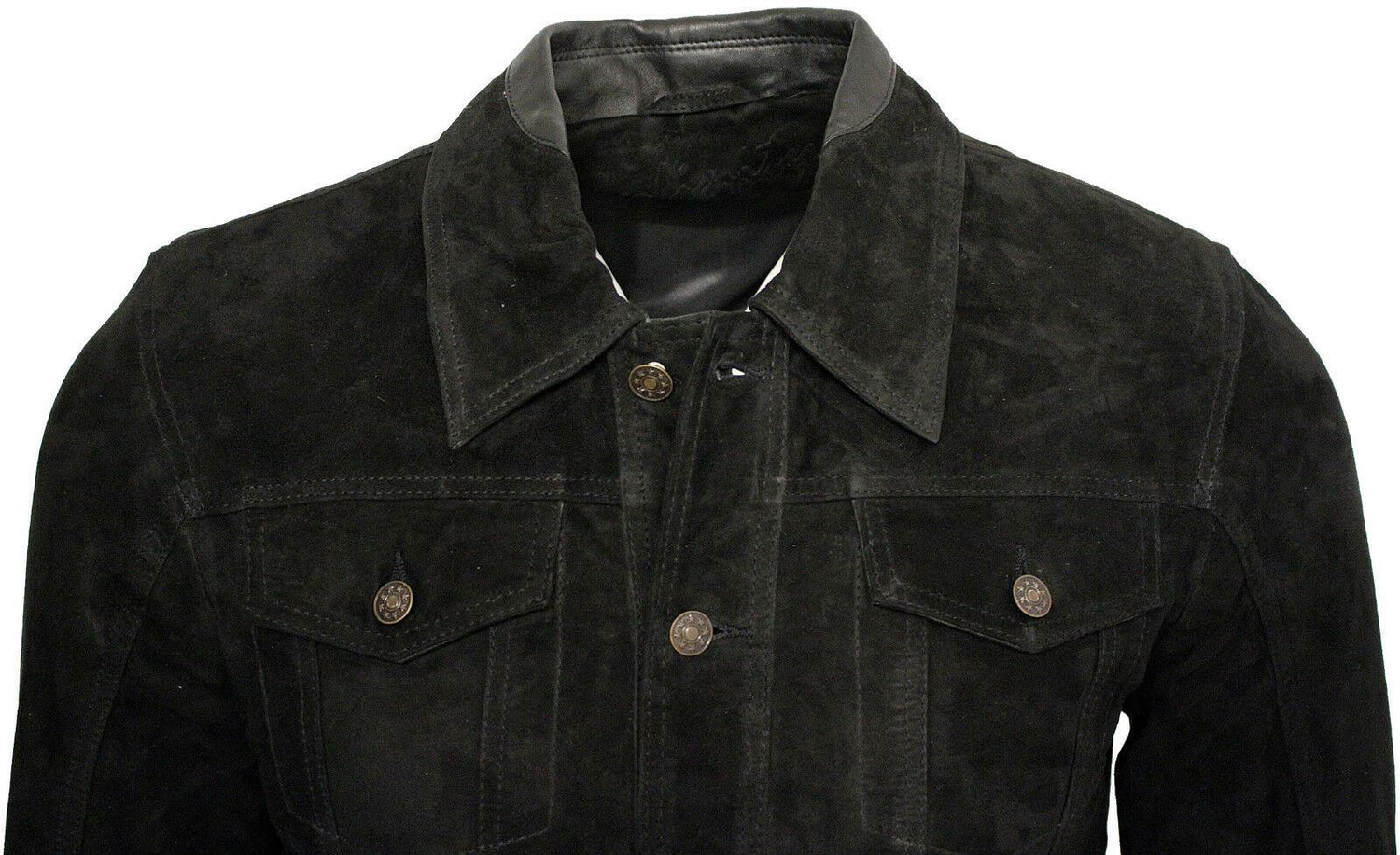 Mens Suede Leather Trucker Jacket-Dartmouth