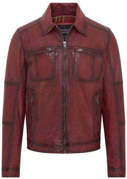 Mens Classic Leather Biker Jacket - Bettles