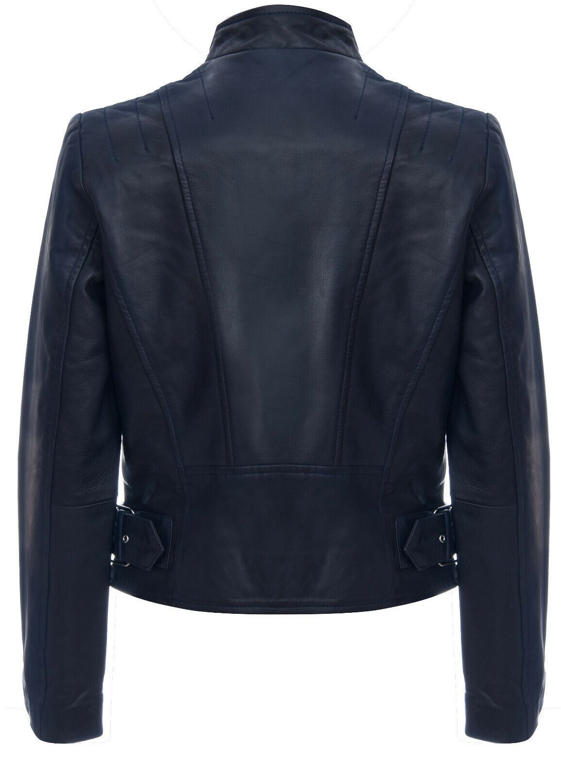 Womens Vintage Leather Biker Jacket-Marlow - Upperclass Fashions 