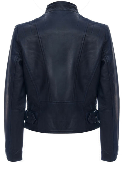 Womens Vintage Leather Biker Jacket-Marlow