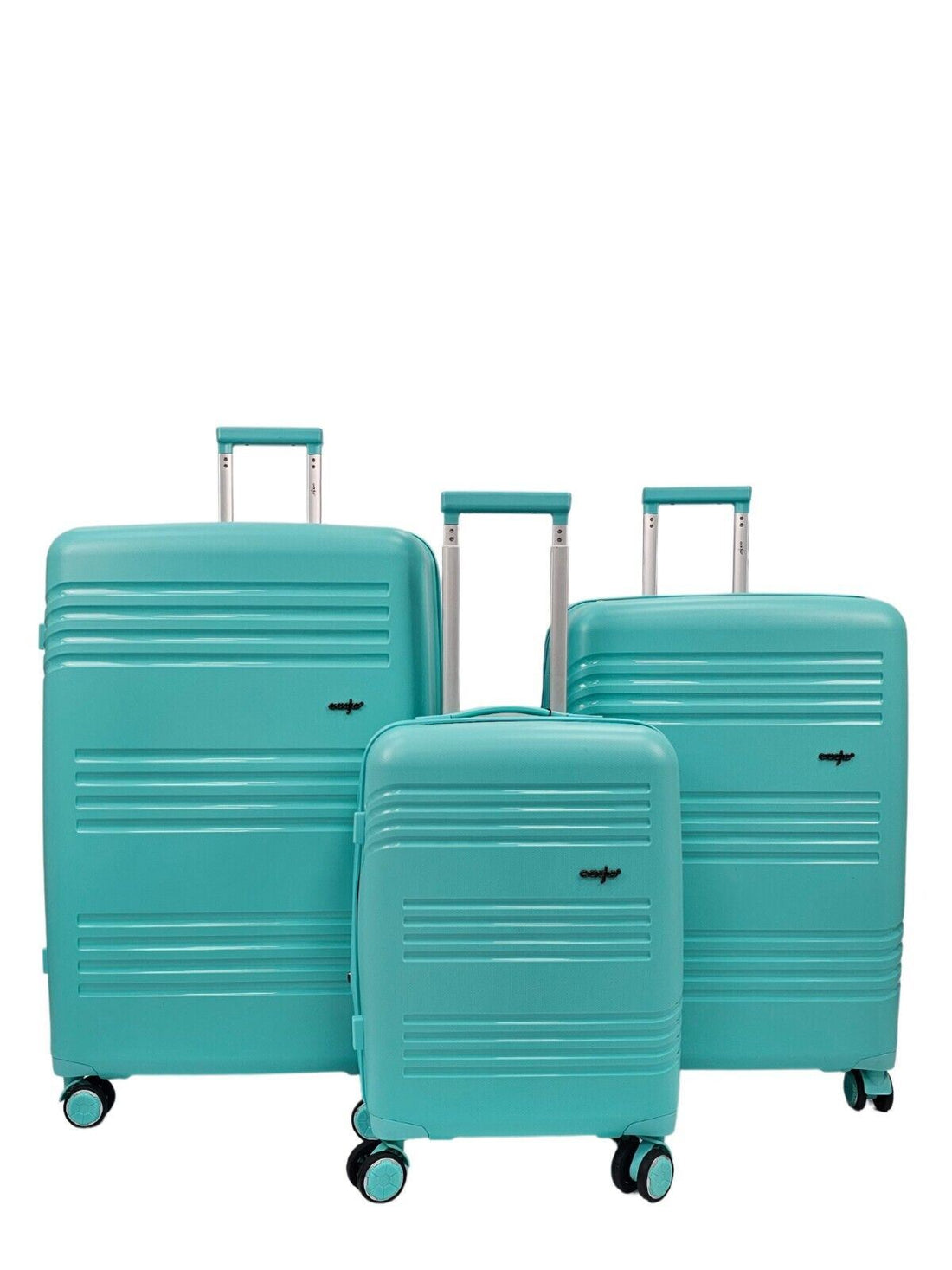 Hard Shell Teal Cabin Suitcase Set 4 Wheel Luggage TSA Bag - Upperclass Fashions 