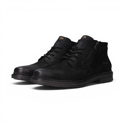 Bugatti Mens Black Leather Lace-up Chukka Ankle Boots - Rigalo Evo C30