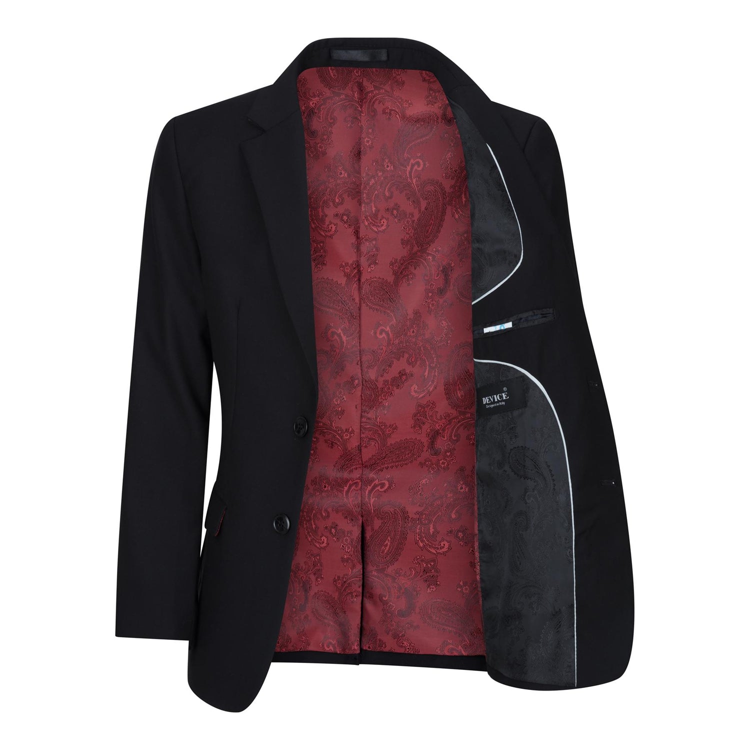 Boys 3 Piece Plain Black Classic Retro Suit