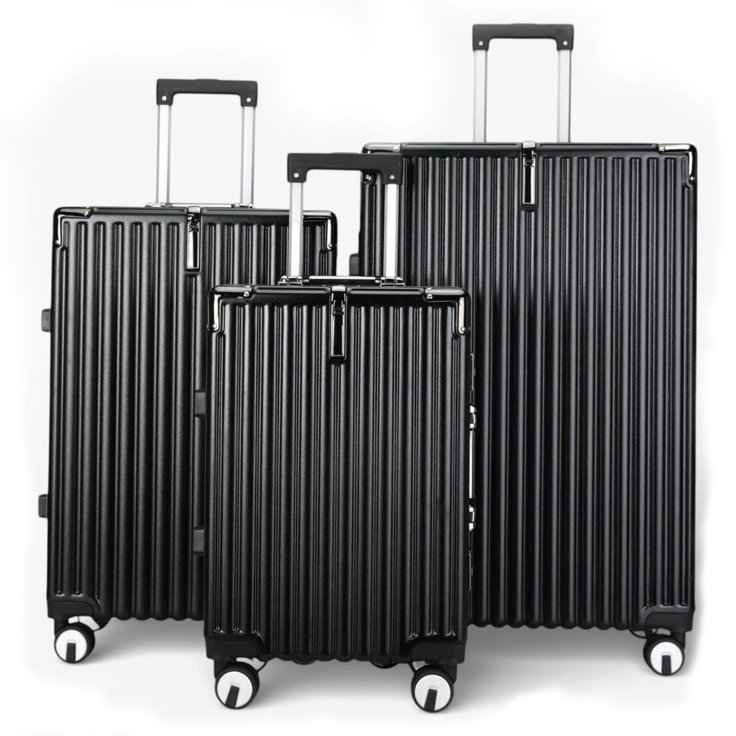 Airdrie Set of 3 Hard Shell Suitcase in Black