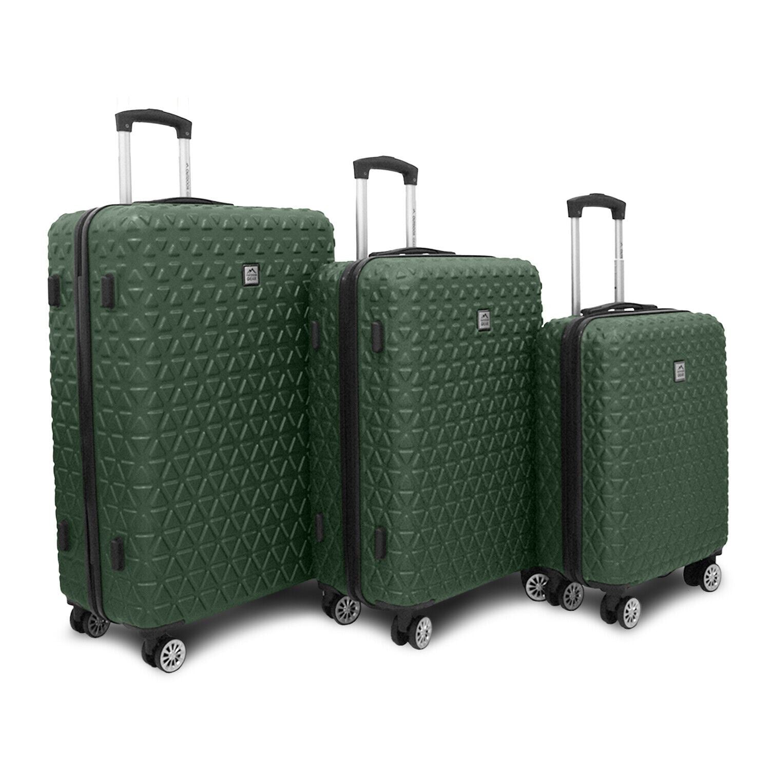 Adamsville Set of 3 Hard Shell Suitcase in Green