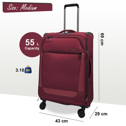 Blountsville Medium Soft Shell Suitcase in Burgundy