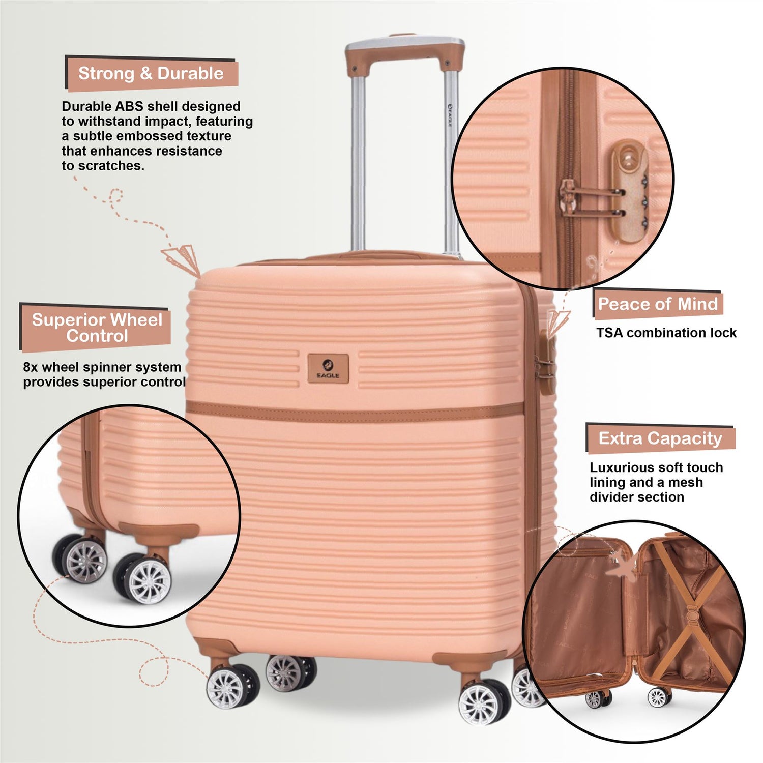 Koga Cabin Hard Shell Suitcase in Pink