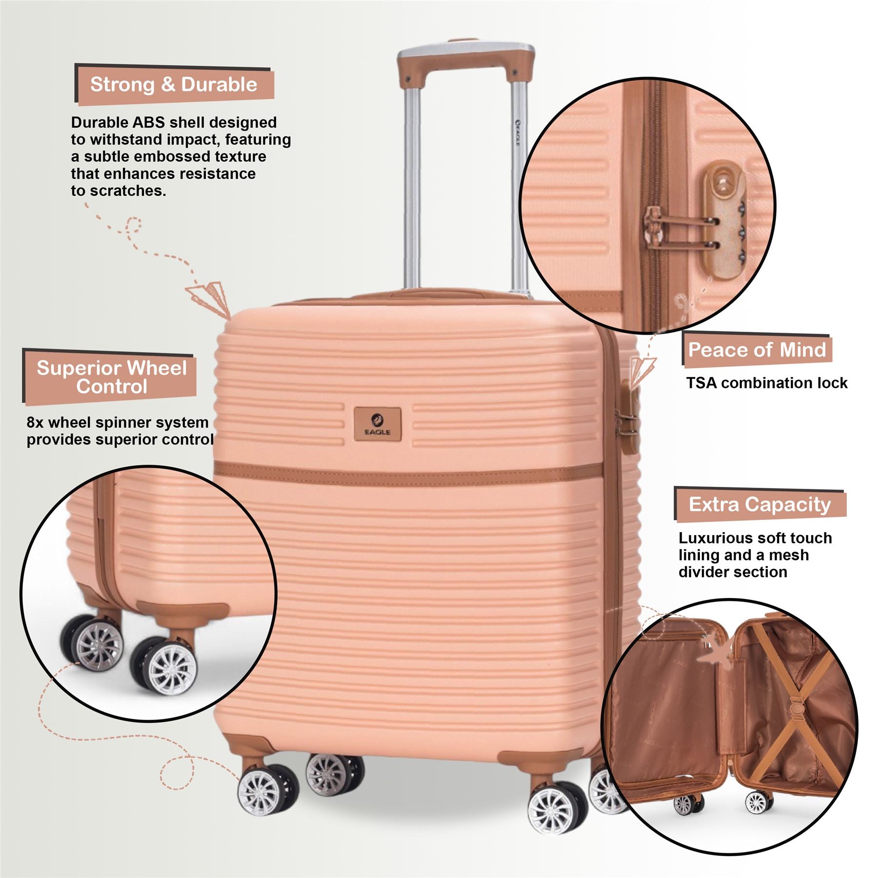 Koga Cabin Hard Shell Suitcase in Pink