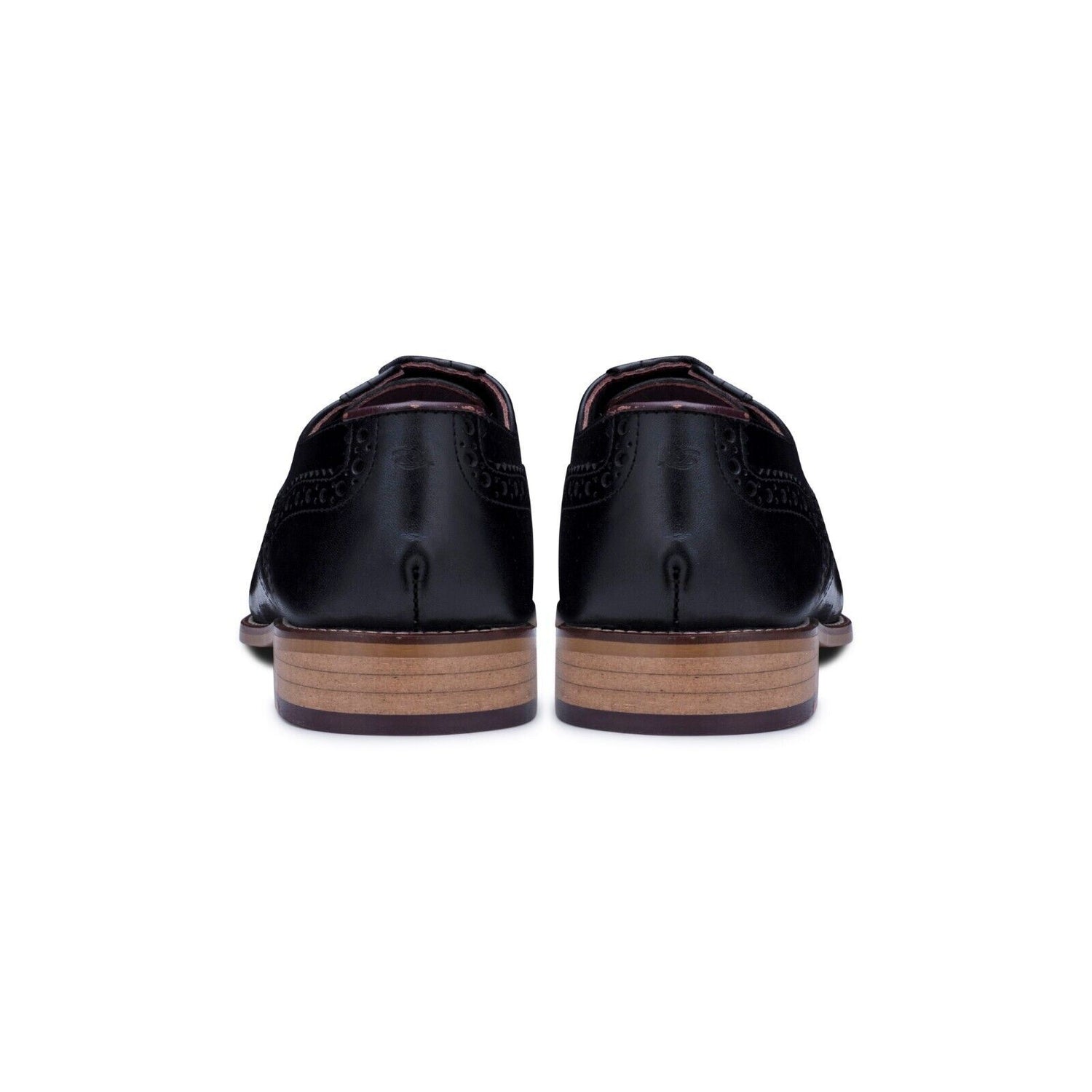 Mens Classic Oxford Black Leather Gatsby Brogue Shoes