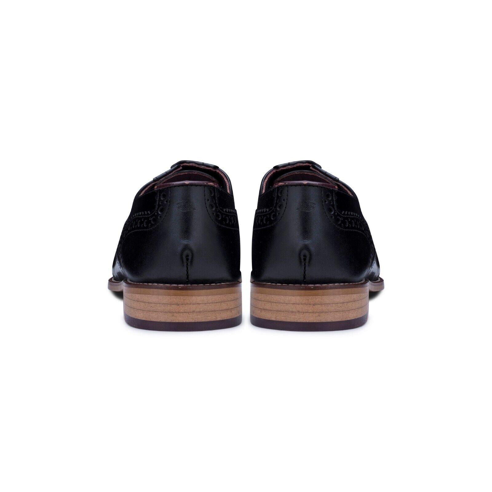 Mens Classic Oxford Black Leather Gatsby Brogue Shoes