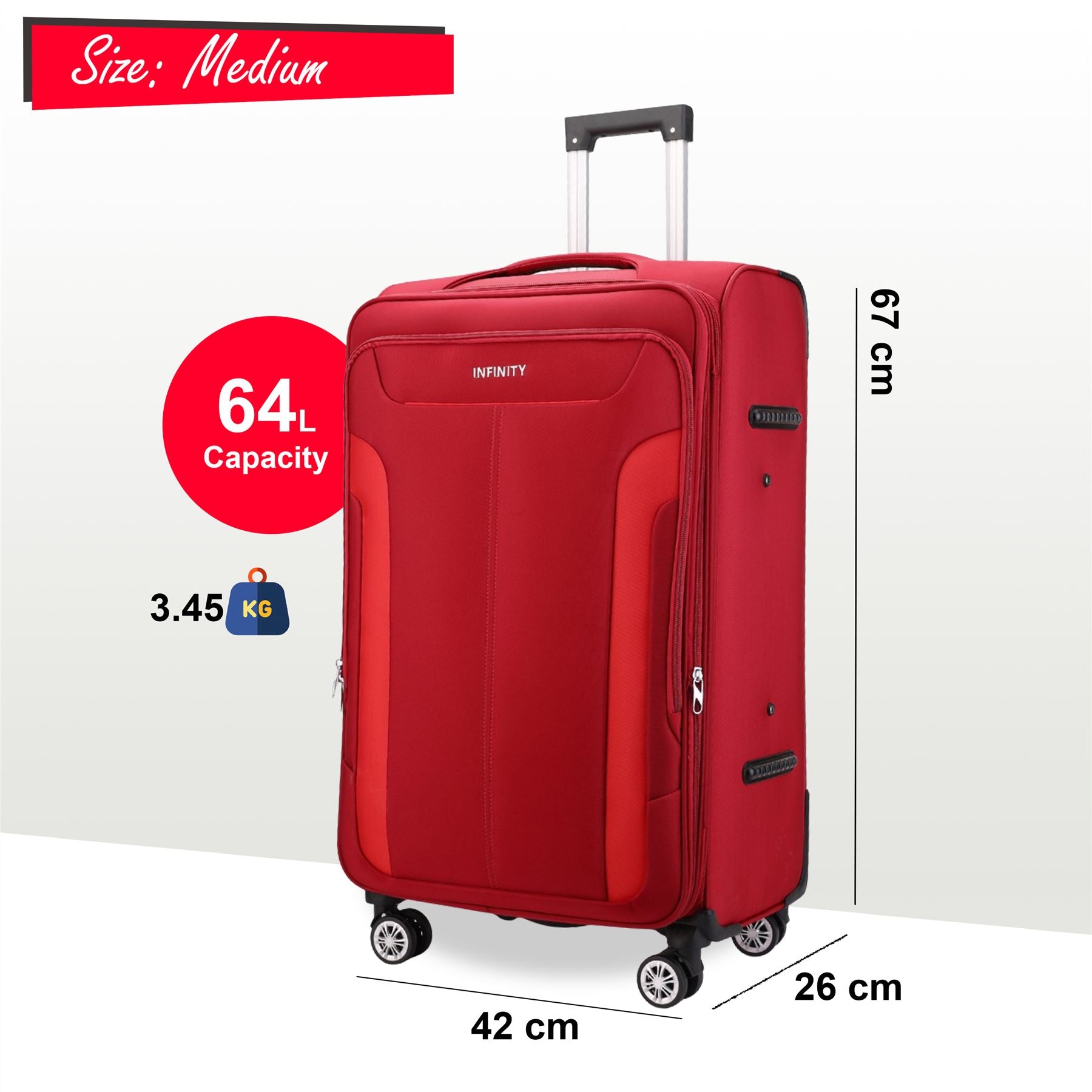 Delta Medium Hard Shell Suitcase in Navy