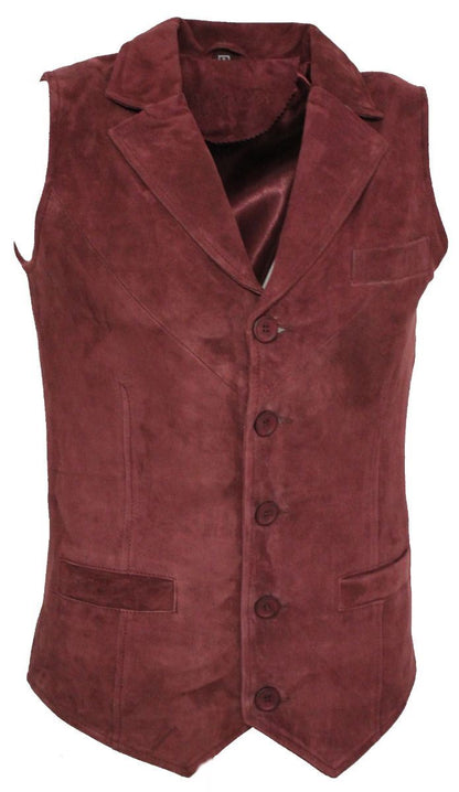 Mens Smooth Suede Leather Waistcoat-Gillingham - Upperclass Fashions 
