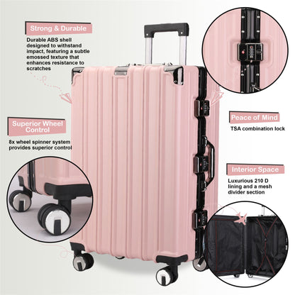 Airdrie Large Hard Shell Suitcase in Pink