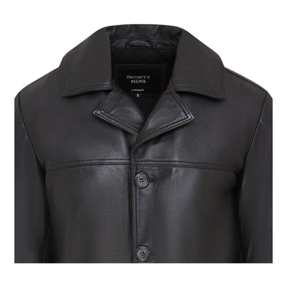 Men’s 4 Button Italian Leather Blazer Jacket - Loxton