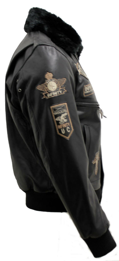 Mens US Badged Air Force Bomber Jacket-Clare