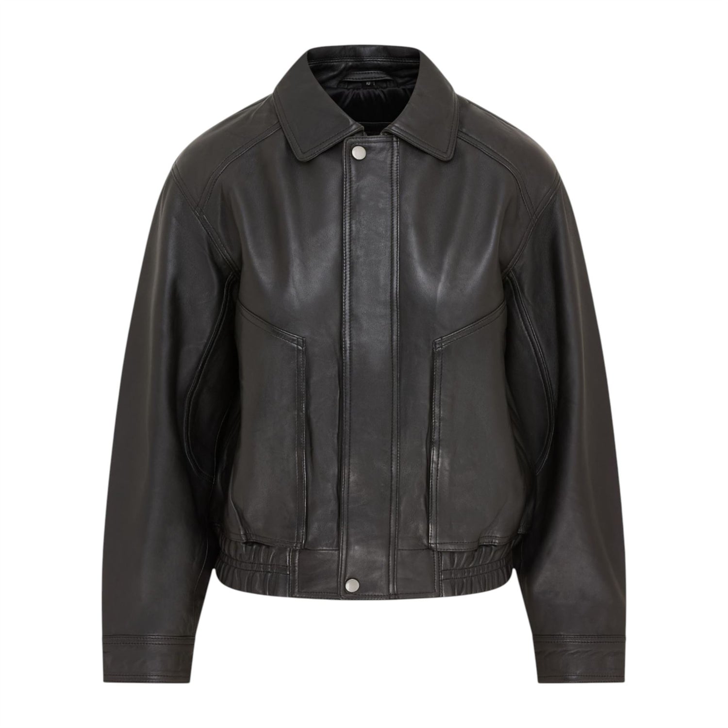 Womens Leather Biker Bomber Oversized Jacket - Blouson