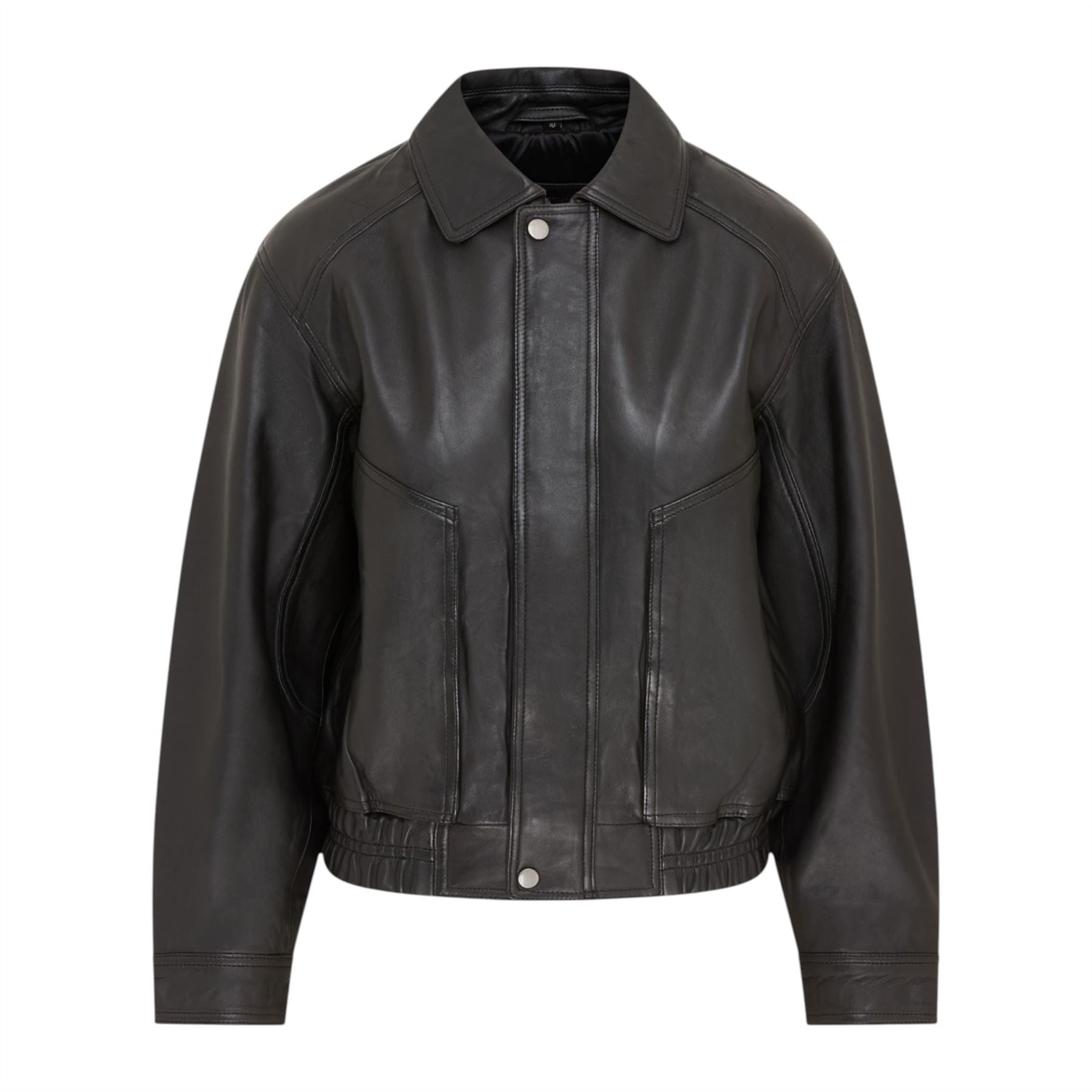 Womens Leather Biker Bomber Oversized Jacket - Blouson