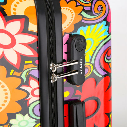 Hard Shell Printed Cabin Suitcase 35 x 23.5 x 56 cm Luggage Suitable for Easyjet, Ryanair, Wizzair
