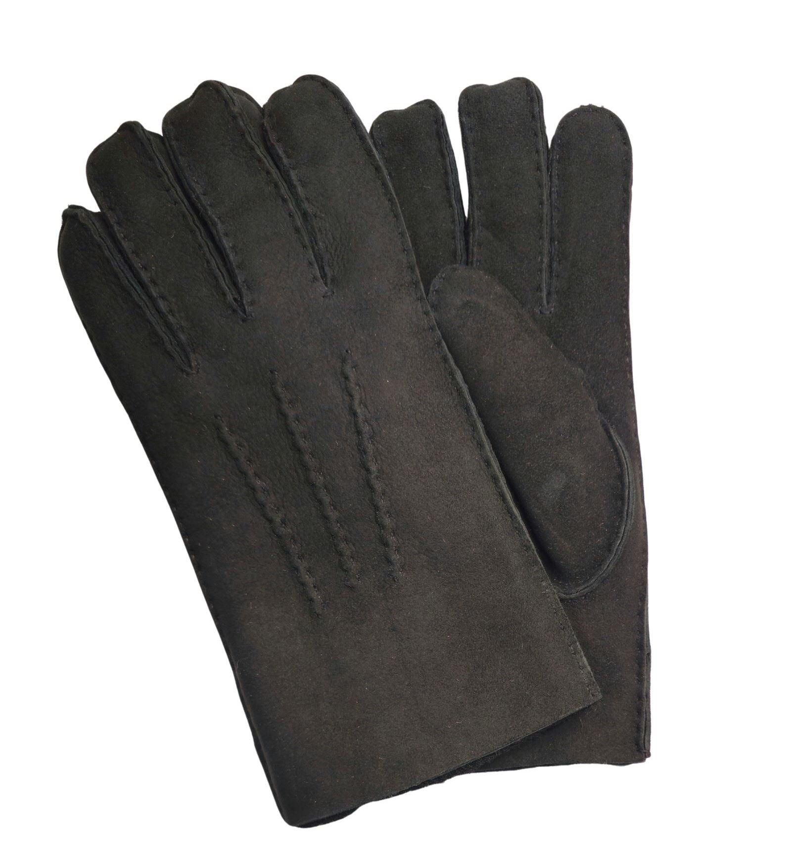 Mens Luxury Sheepskin Suede Leather Gloves