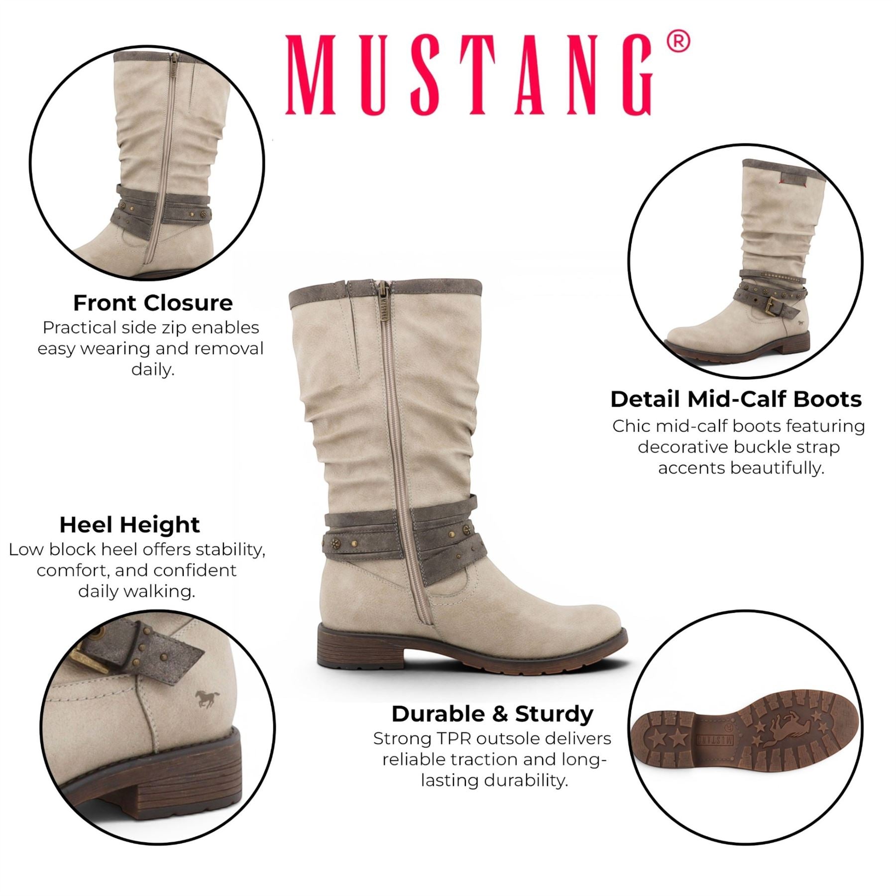 Womens White Faux Leather Mid-Calf Slouch Riding Boots - M0052004