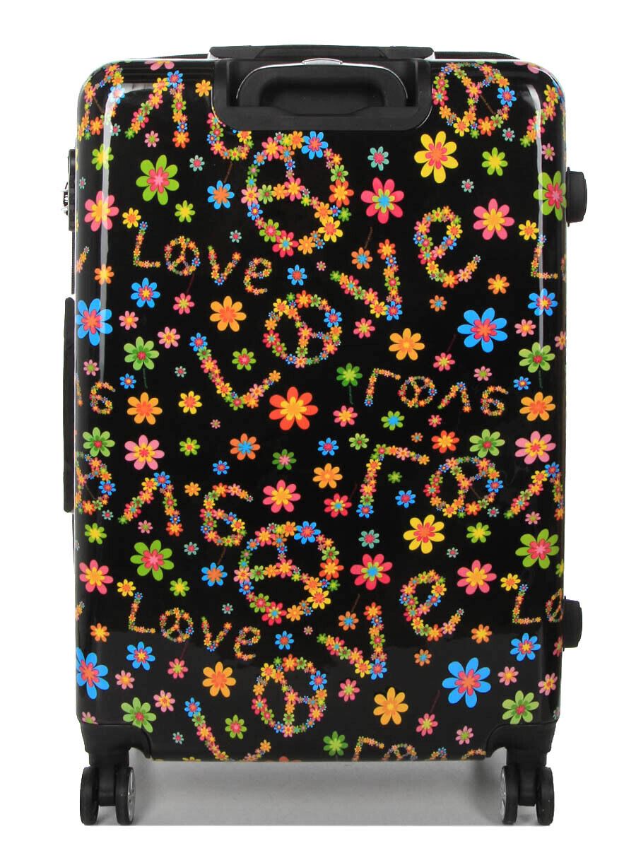 Hard Shell Printed Dual 4 Wheel Luggage Suitcase