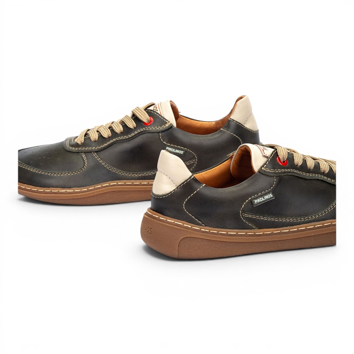 Pikolinos Pine Green Leather Sneakers Trainer Barefoot Shoes - Aranjuez