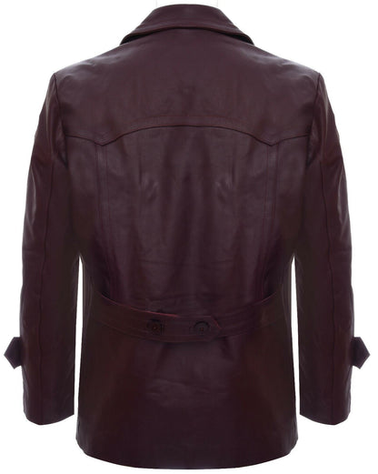 Mens Leather CowHide German Peacoat-Epping