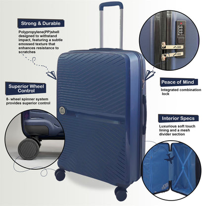 Abbeville Large Hard Shell Suitcase in Navy
