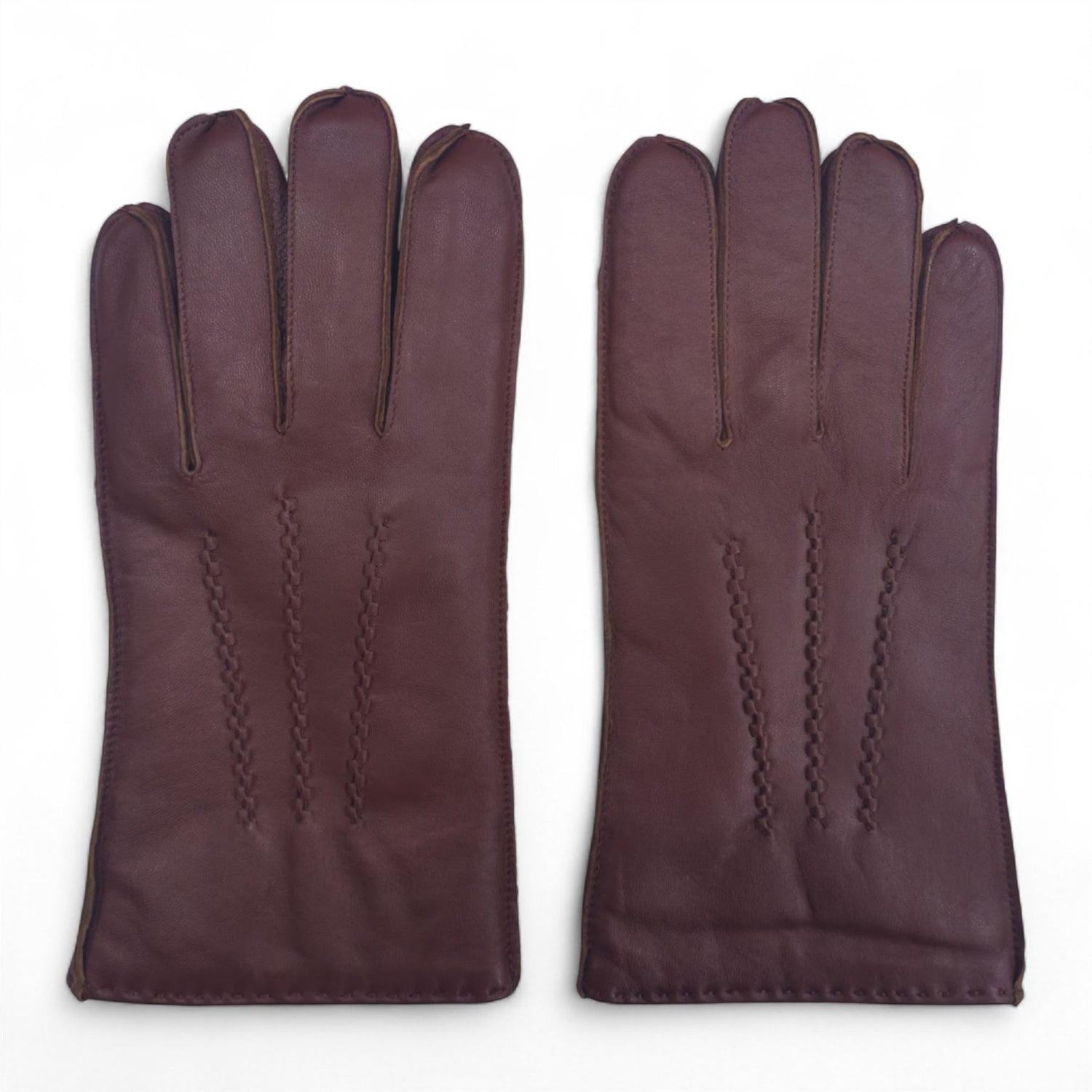 Men’s Italian Leather Warm Wool Lining Winter Stich Design Gloves - M-LGV-205