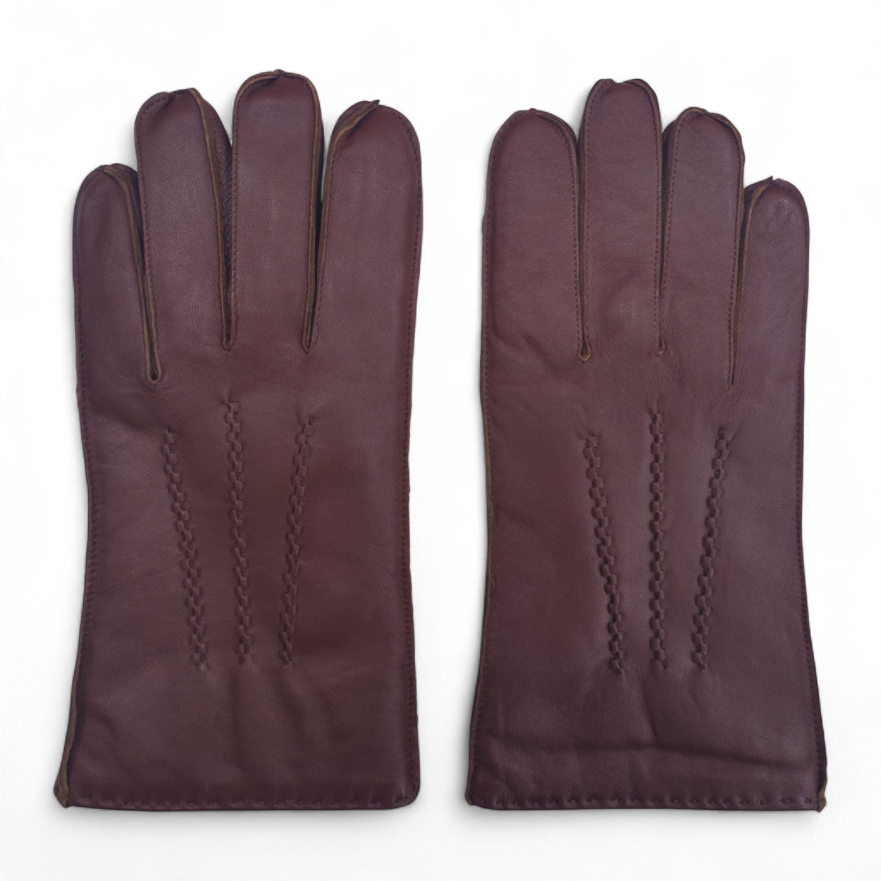 Men’s Italian Leather Warm Wool Lining Winter Stich Design Gloves - M-LGV-205