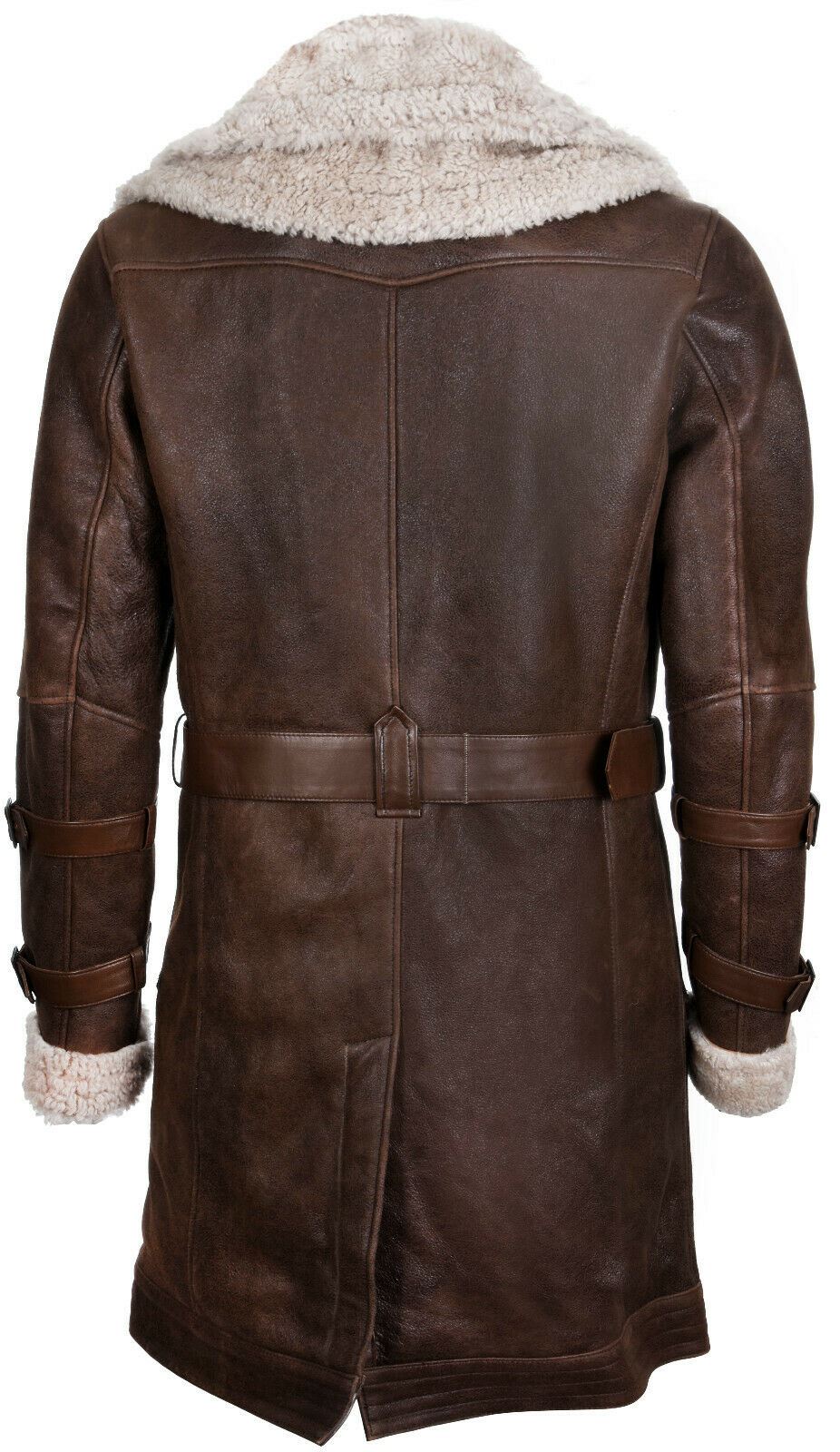 Mens 3/4 Length Sheepskin Leather Overcoat-Kendal