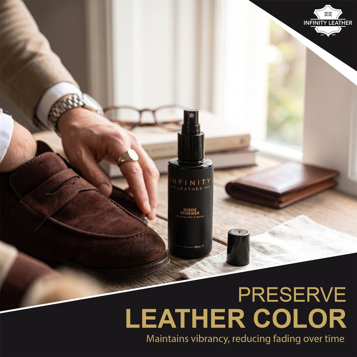Suede &amp; Nubuck Colour Restorer Spray, 2 Pack Suede Renewer