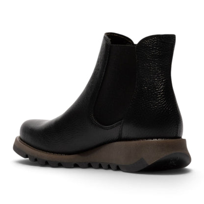 Fly London Womens Black Chelsea Leather Ankle Boots - SALV195