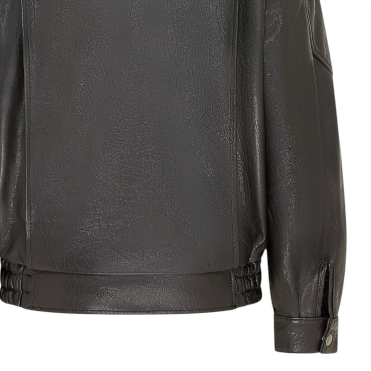 Womens Leather Biker Blouson Oversized Jacket - Big Bomber